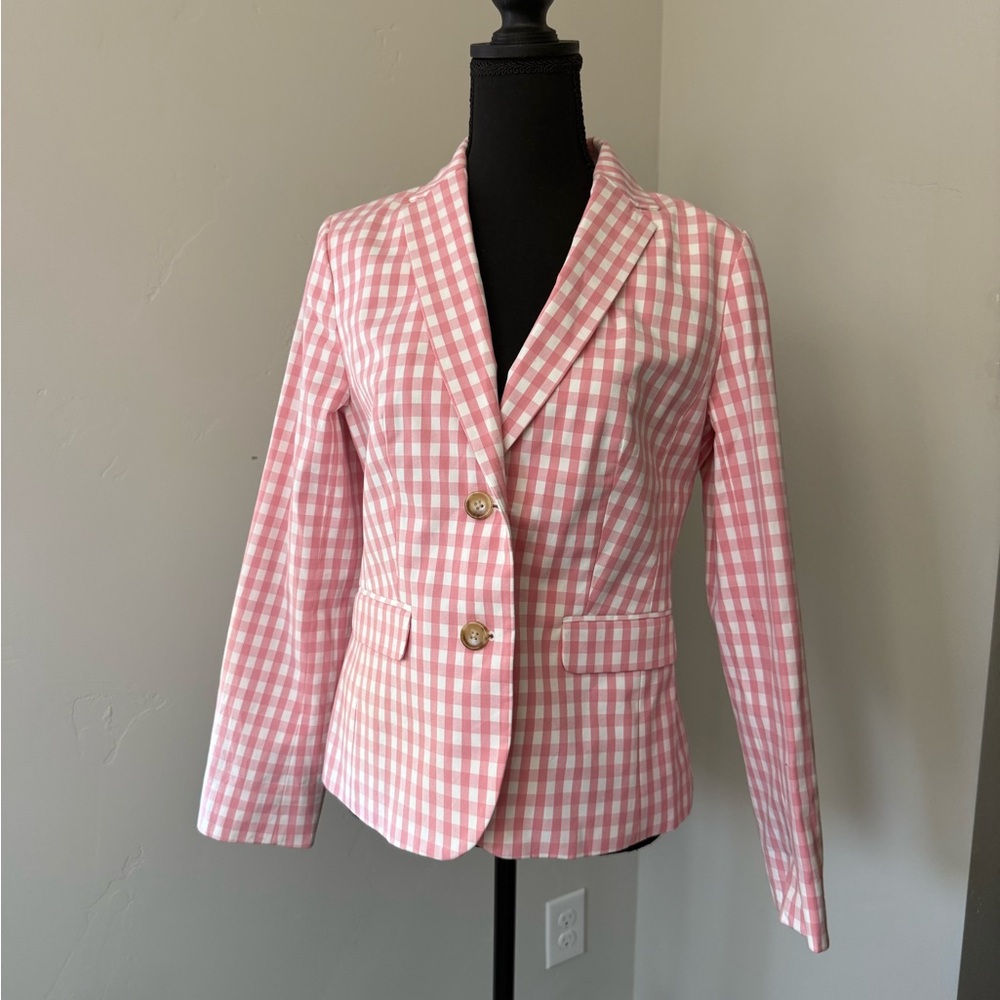 Talbots Pink Gingham Blazer